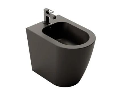 01254 Nápoles Bidé de Chão Altura Confort Preto Mate FOSSIL NATURA