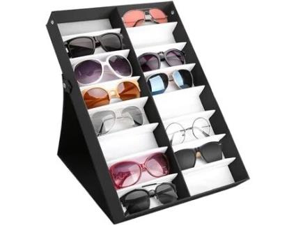 Caixa expositora de óculos para armazenamento e armazenamento, organizador e suporte de óculos para 16 óculos COSHANO