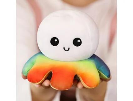 Brinquedo LANDAI Polvo de Peluche Symphony Peluche Reversível de Peluche Brinquedo de Flip de Humor de Polvo