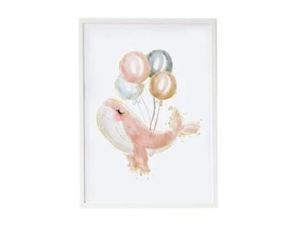 Pintura CROCHETTS Multicolor 33 X 43 X 2 Cm Baleia