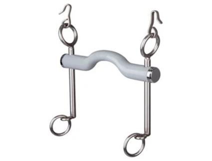 Mordedura de Adestramento Dura Longa Curb Tongue Port Snaffle Prateado 130 Mmberis