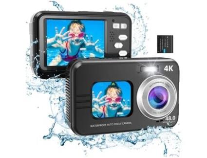Câmara Digital Do Esporte VIGA EUROPE Wdc901 Waterproof 3.5M 4K 48Mp com Foco Automático Zoom 16X 2 8 Polegadas Exposição Preto