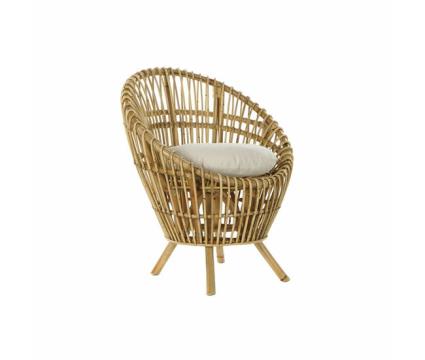 Poltrona  Branco Algodão Rotim (74 x 67 x 85 cm)