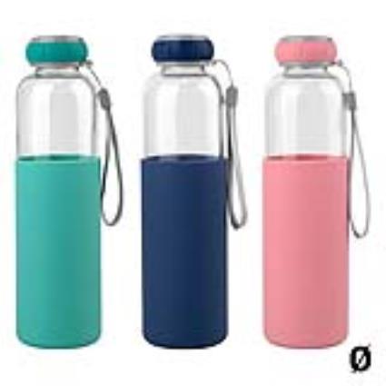 Garrafa de água  Vidro Silicone