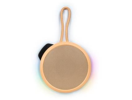 Alto-Falante Bluetooth Redondo com Alça e Efeitos de Luz 15W Laranja Pastel BIGBEN PARTY
