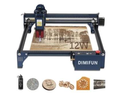 Máquina de Gravação a Laser DIMIFUN Dm6 B12 12W Proteção para Os Olhos Precisão de 0.01Mm Ponto de 0.06Mm Velocidade de 12000Mm/Min 330X330Mm