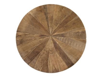 Mesa Auxiliar Geométrica PÄRUMM Sax 60X50X50 Cm com Elmo e Madeira Ferro Reciclada