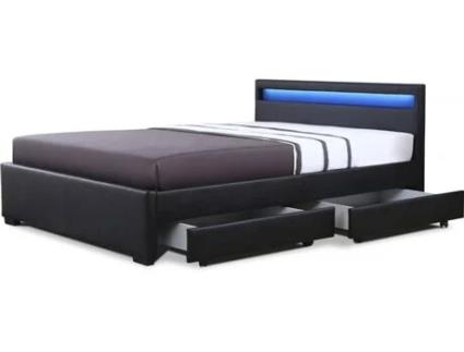 Cama Led ''NICO'' - 160 200 cm - Negro