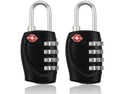 2 Cadeados Cadeado de Segurança de Combinação de 4 Dígitos Tsa para Mala e Bagagem Viagem Segura Aprovada Pela Tsa DLZAOAO