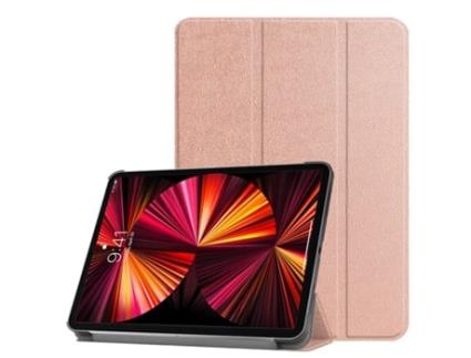 Capa Tripla de Couro Ecológico ILIKE Xiaomi Pad 6 11'' 2023 / Pad 6 Pro 11'' 2023 Rosa Dourado