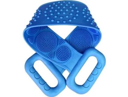 Purificador Traseiro de Silicone Escova de Massagem Corporal de Silicone para Banho e Chuveiro Azul KKMOON