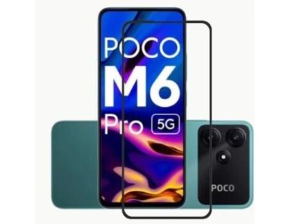 EVELATUS Full Cover Vidro 2.5D para Xiaomi Poco M6 Pro Anti-Estático / Japão Cola Preta