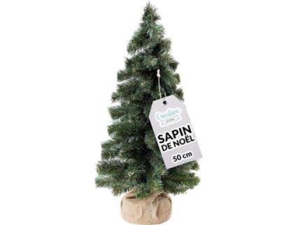 Árvore de Natal Artificial Pequena de 50Cm Mini Árvore de Natal Verde Escuro Naturais Atmosfera de Férias Apoio de Juta Crehom Creative Home