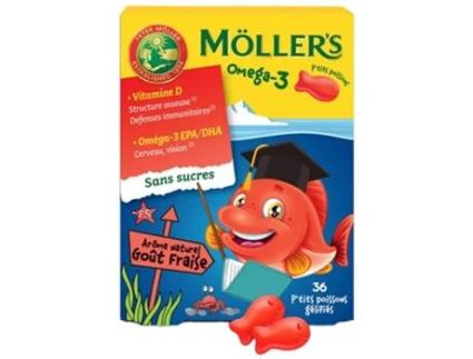 Omega-3 P'Tits Poissons 36 Gummies Sabor : Fresa MÖLLER'S