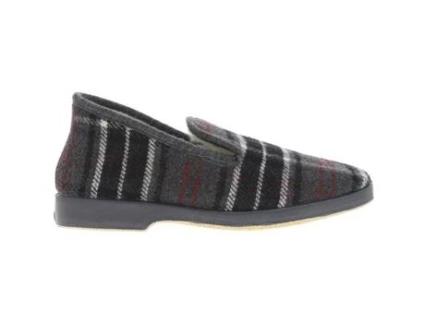 Sapatos Unissexo LA MAISON DE LESPADRILLE Charentaises Recheados Cinza Tartan Grosso Lã Branco (42)