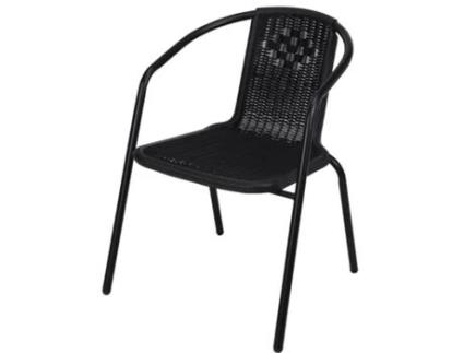 Sillon metal resina ratan negro