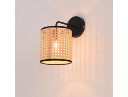 Candeeiro de parede moderno Southend 1x E14 40 W metal-plástico 25 x Ø 16 cm - Preto e Bege LUX.PRO