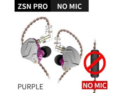 Kz Zsn Pro Auscultadores no Monitor de Ouvido Tecnologia Híbrida Auscultadores 1Ba + 1Dd Hifi Bass Phone Metal Wired Headset com Microfone