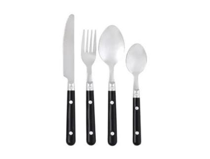 Conjunto de Talheres GIMEL 24 Peças Preto