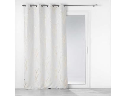Cortina Blackout 135 X 240 Cm Metálica Elise Branco/Dourado DOUCEUR D'INTERIEUR