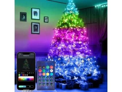 Rgb 20M 200Led Iluminação Dinâmica Usb Bluetooth com Controle Remoto de 24 Teclas À Prova D'Água Corda de Luz Decoração de Natal CHRUI