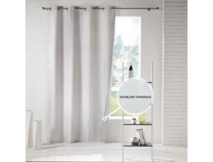 Cortina com Ilhós 140 X 260 Cm Poliéster Térmico Liso Icemount Natural DOUCEUR D'INTERIEUR