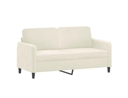 Sofá de 2 lugares veludo VIDAXL cor creme (140 cm)