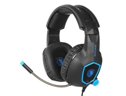 Auscultadores Gaming com Fio SADES V4681B (On Ear - Preto)