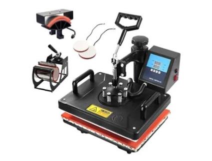 Impressora de Prensa Térmica SHUOHAO 30X38Cm 5Em1 Máquina de Prensa Térmica de Sublimação Combinada