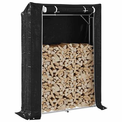 vidaXL Rack de lenha com tampa de chuva 150x40x200 cm aço galvanizado