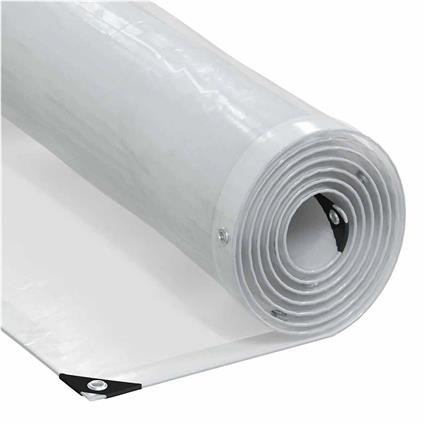 vidaXL Encerado transparente com ilhós 10x10 m Polietileno