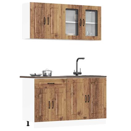 vidaXL 4 peças armário de cozinha conjunto Kalmar madeira velha
