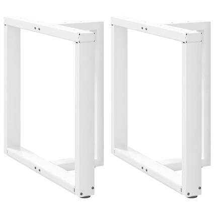 vidaXL Pernas p/ mesa jantar 2 pcs forma T 70x35x(72-73) cm aço branco