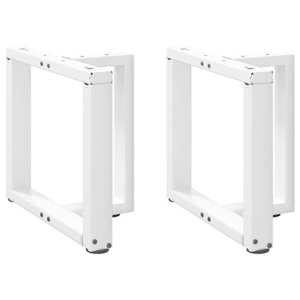 vidaXL Pernas mesa centro 2 pcs forma de T 50x25x(42-43) cm aço branco