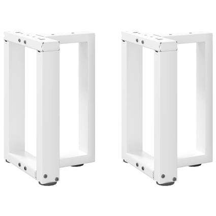 vidaXL Pernas mesa centro 2 pcs forma de T 28x25x(42-43) cm aço branco