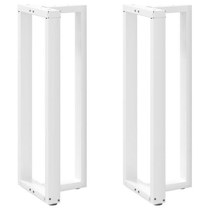 vidaXL Pernas mesa bar 2 pcs forma de T 50x35x(111-112) cm aço branco