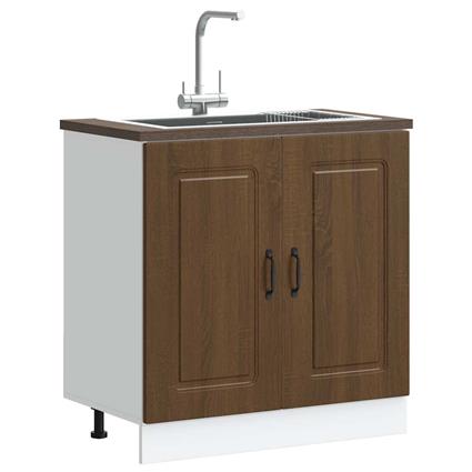 vidaXL Armário baixo lavatório Kalmar carvalho castanho 80x46x81,5 cm