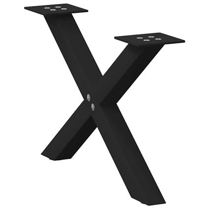 vidaXL Pernas mesa centro 2 pcs em forma de X 50x(30-31) cm aço preto