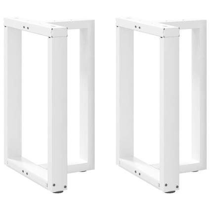 vidaXL Pernas p/ mesa jantar 2 pcs forma T 60x35x(72-73) cm aço branco