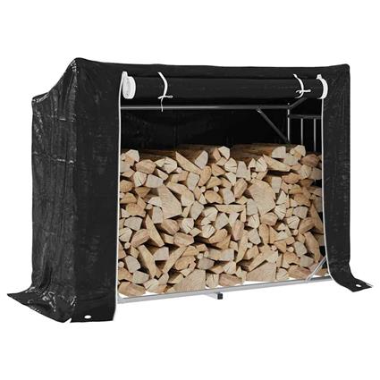 vidaXL Rack de lenha tampa de chuva 151x60,5x110,5 cm aço galvanizado