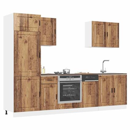 vidaXL 7 peças armário de cozinha conjunto Kalmar madeira velha