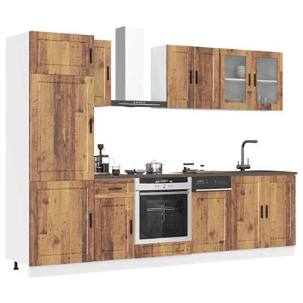 vidaXL 8 peças armário de cozinha conjunto Kalmar madeira velha