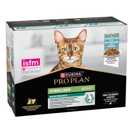 PURINA PRO PLAN Cat Sterilised Adult Maintenance 10 x 85 g - Peixe de mar
