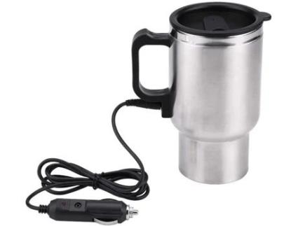 Copo Elétrico para Carro 12V 450Ml Chaleira de Aço Inoxidável para Viagem para Aquecimento de Água Café CHOUMICHA SAVEURS FRANCE AGRO