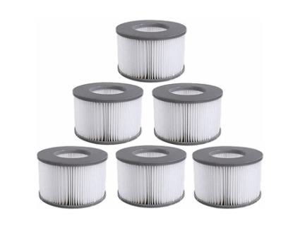 Conjunto de 6 Cartuchos de Filtro de Reposição para Jacuzzis MSPA Whirlpool Spas Quentes e Outras Piscinas Infláveis Co51