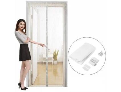 Porta Magnética com Tela Mosquiteira Ag Porta Mosquiteira Feita Sob Medida Cortina de Porta Anti-Mosquito. 100 Cm * 210 Cm Branco LESHP