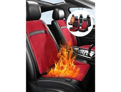 Almofada de Aquecimento de Carro 2 Pcs Aquecimento Rápido 3S Temperatura Ajustável Modo de Aquecimento Automático Vermelho QINGQUE