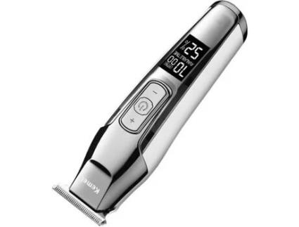 Máquina de Cortar Cabelo Profissional KEMEI Km-5027 Recarregável Aço Inoxidável 160 Minutos de Uso