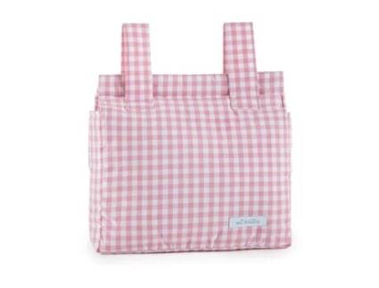 Bolsa organizadora para carrinho de bebê MI BOLLITO Cor de Rosa Vichy 10 x 35 x 35 cm