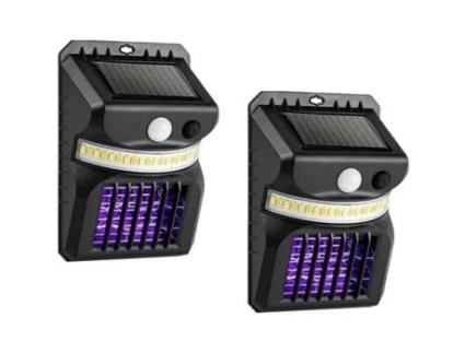 2 Pacotes de Luzes Solares Matadoras de Mosquitos para Ambientes Externos Luzes de Segurança Solares com Sensor de Movimento Solar Ip65 A946 SANAG